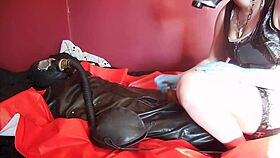 Darkside Fetish Binds Rubber Slave in Multicam Torment Session