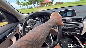 Tattooed Brazilian babe fists her gaping ass then takes creampie facial