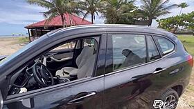 Tattooed Brazilian babe fists her gaping ass then takes creampie facial