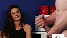 british office voyeur in heels teases sub with dirty talk jerk off instructions at work