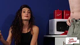 british office voyeur in heels teases sub with dirty talk jerk off instructions at work