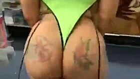 Big booty ebony teases wildly while shopping for new wig