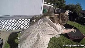 check this model's jeweled buttplug upskirt and dripping pussy