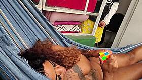 femdom bbw in garage sniffs panties then loses virginity to huge cock domination