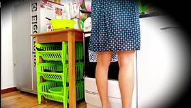 Dare to peek Colombian babe's skirt no panties wet pussy?