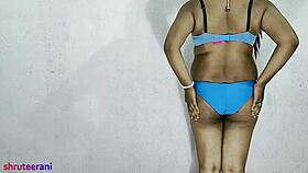 indian shemale crossdresses in sexy blue bikini
