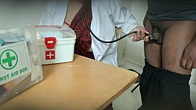 doctor sneaks blowjob on patient cock in clinic 😏 sucking hard secretly
