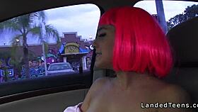 Costumed Teen Hitchhiker Banged by Huge Cock Outdoors