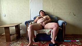 Russian Chubby Wife FINGERING FAT PUSSY in Homemade Solo