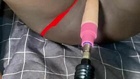 Sex Machine Pounds Bedroom Amateur's Juicy Wet Pussy