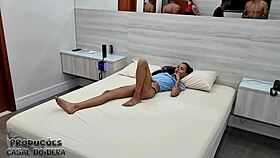 backstage with skinny brazilian karolzinha screaming from double vaginal with two monster cocks