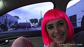 Costumed Teen Hitchhiker Banged by Huge Cock Outdoors