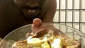 wanna see me cook with big black cock in kitchen using bananas on my tits?
