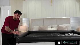 aww nuru massage cute ebony ameena green naughty oiled ride first time