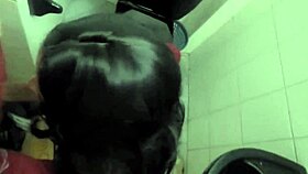 Hey check this horny Mexican schoolgirl sneaking wild fucks in the bathroom with her classmate homemade POV creampie action