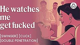 he fucks me hard right in front of my husband at swingers club