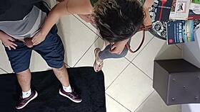 Doctor Rips Leggings for Doggystyle Cum on Stranger's Ass
