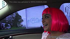 Costumed Teen Hitchhiker Banged by Huge Cock Outdoors