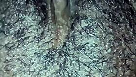 ebony babe fingers her dripping wet hairy pussy solo