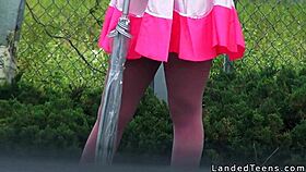 Costumed Teen Hitchhiker Banged by Huge Cock Outdoors