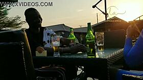 Ebony goddess meets Naija pornstar for exclusive bar sex and orgasms