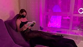 mistress sofi facesits full weight in nylon tights while chilling with a book 😈📖