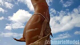 Hairy latina dances naked outdoors flashing pussy tits ass emoji tribal style 🔥🍑💃