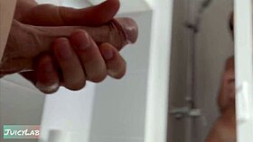 Caught Jerking While Showering Milf Licks Fucks Juicy Meaty Pussy
