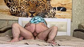 milf strokes cock then spreads wide for deep anal pounding