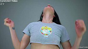 arielle lane teases by pressing panties on glass close up