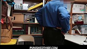 punishedthief petite 18+ caught stealing strips for mall guard