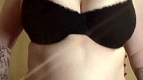 follow my teasing striptease and cum with my huge tits
