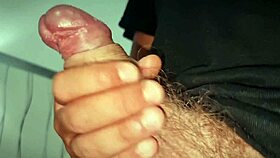 Alexander strokes his huge cock close-up with massive cumshot