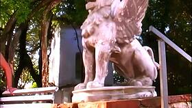 Skanky ethnic vixen in fishnets bent over for gaping doggystyle deepthroat tease