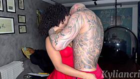 curvy latina takes tattooed pornstar's deep thrusts in her tight pussy