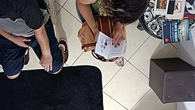 Doctor Rips Leggings for Doggystyle Cum on Stranger's Ass