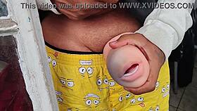 femdom bbw in garage sniffs panties then loses virginity to huge cock domination