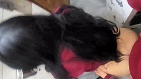 Hey check this horny Mexican schoolgirl sneaking wild fucks in the bathroom with her classmate homemade POV creampie action