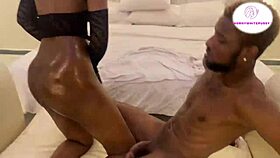 africa maid begs to ride her boss huge cock cowgirl till creampie orgasm
