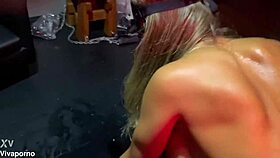 bdsm slave monika fox squirts from hard anal fingering and piss play