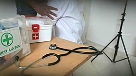 doctor sneaks blowjob on patient cock in clinic 😏 sucking hard secretly