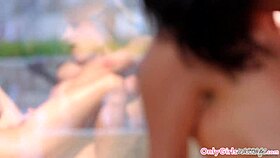 busty milf masseuse seduces lesbian babe into intense tribbing and scissoring frenzy