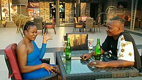 Ebony goddess meets Naija pornstar for exclusive bar sex and orgasms