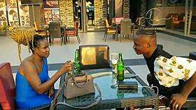 Ebony goddess meets Naija pornstar for exclusive bar sex and orgasms