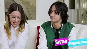 virgin teen joins group swap in uniform for innocent foursome adventure
