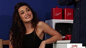 british office voyeur in heels teases sub with dirty talk jerk off instructions at work