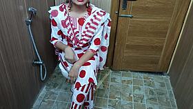 hindi beauty moans as sneaky guy catches her changing then fucks her deep in toilet