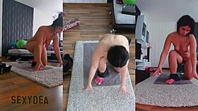 hey join me getting drenched in sweat triple cam naked gym grind