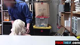 Inked blonde with piercings stripped naked by officer revealing hidden shoplifted goods for punishment