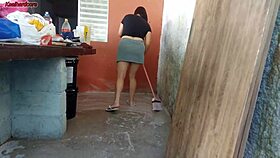 hot maid grabs cock and rides wildly!